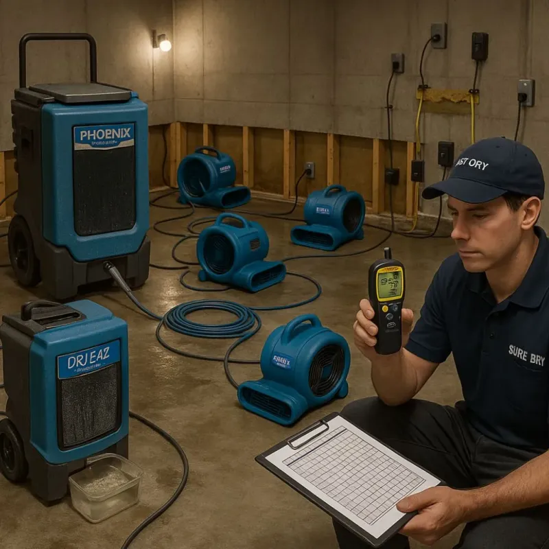 Structural Drying and Dehumidification process in Mount Morris, IL